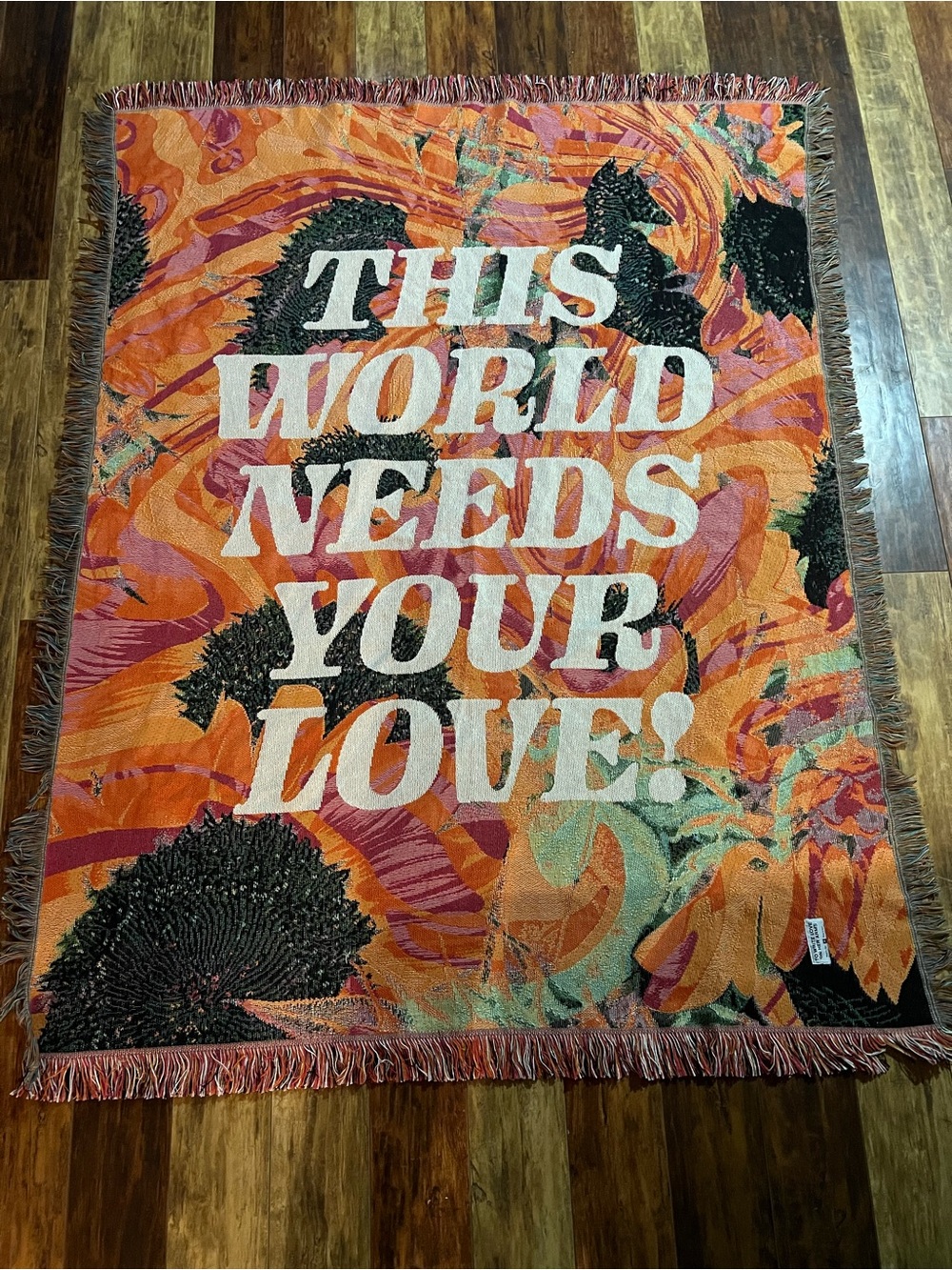 To write love on her arms "This world needs your love!" tapestry throw blanket